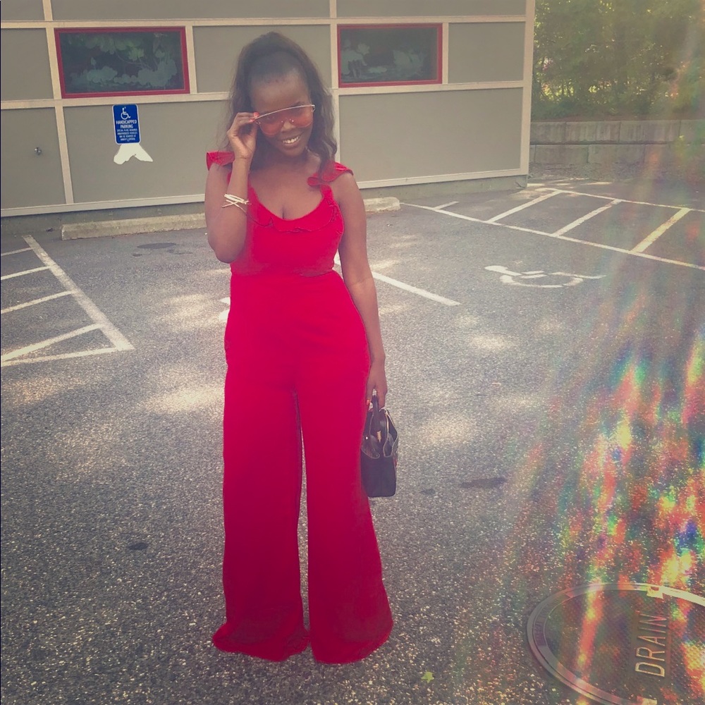 Red jumpsuit